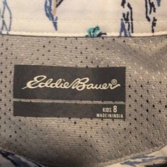 Eddie Bauer Tropical Print Button-Down Shirt - Picture 2 of 3